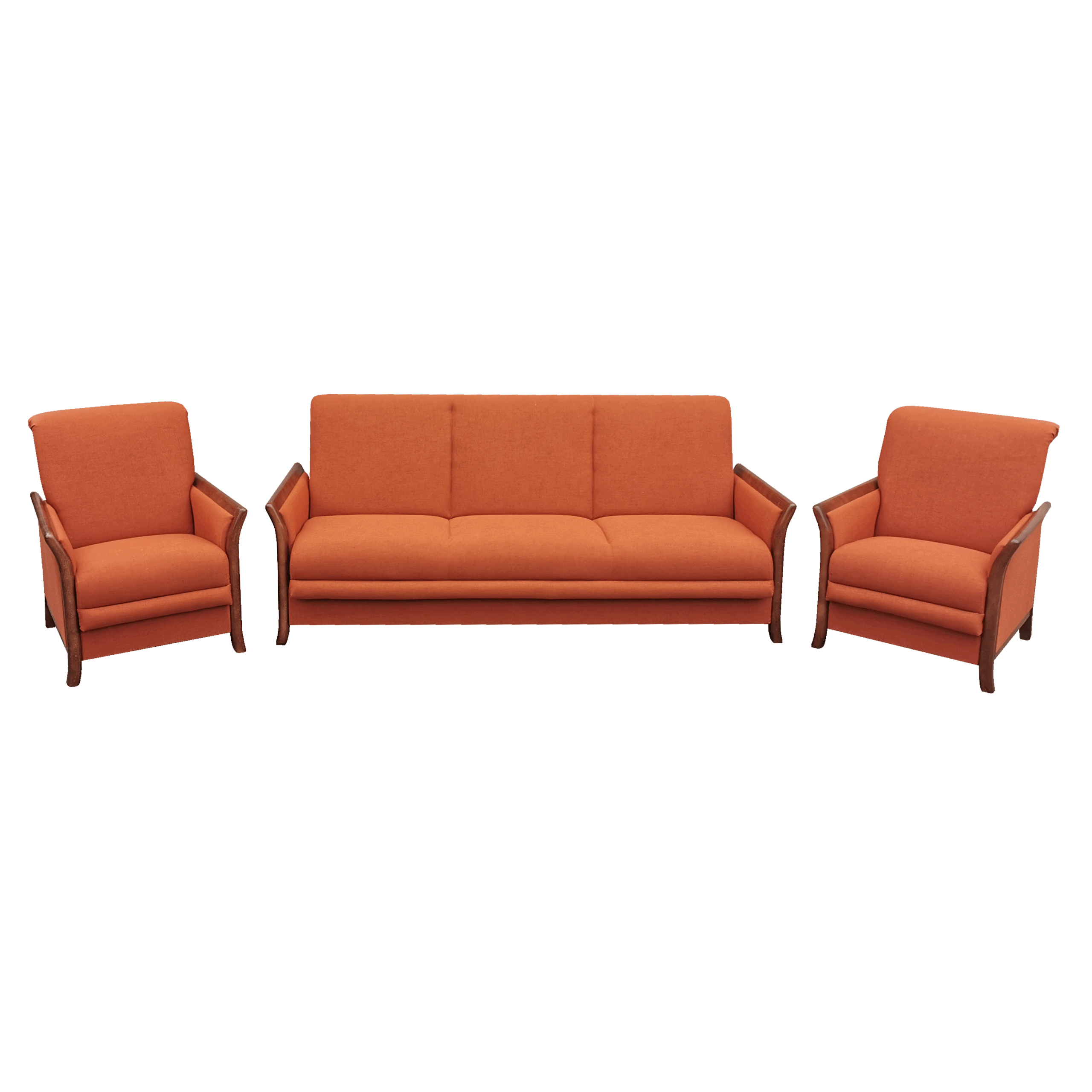 zestaw wypoczynkowy.kanapa,wersalka,z fotelami,w ceglastym kolorze,