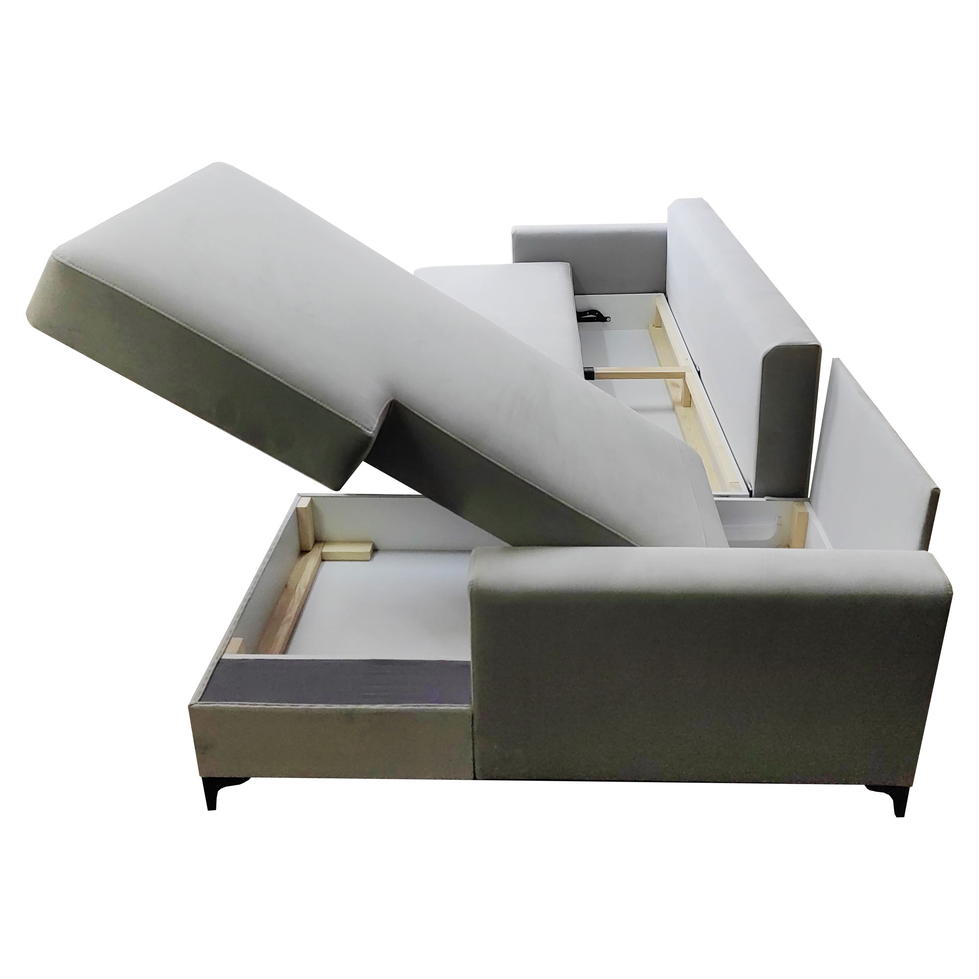 Duży narożnik popielaty 310 x 160 cm Kamila z funkcją spania - obrazek 5