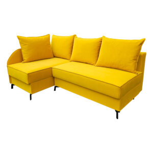 Żółty narożnik na wysokich nogach