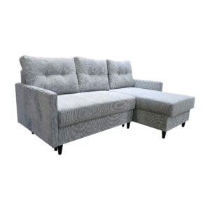 Narożnik dwustronny skandynawski sztruks popielaty