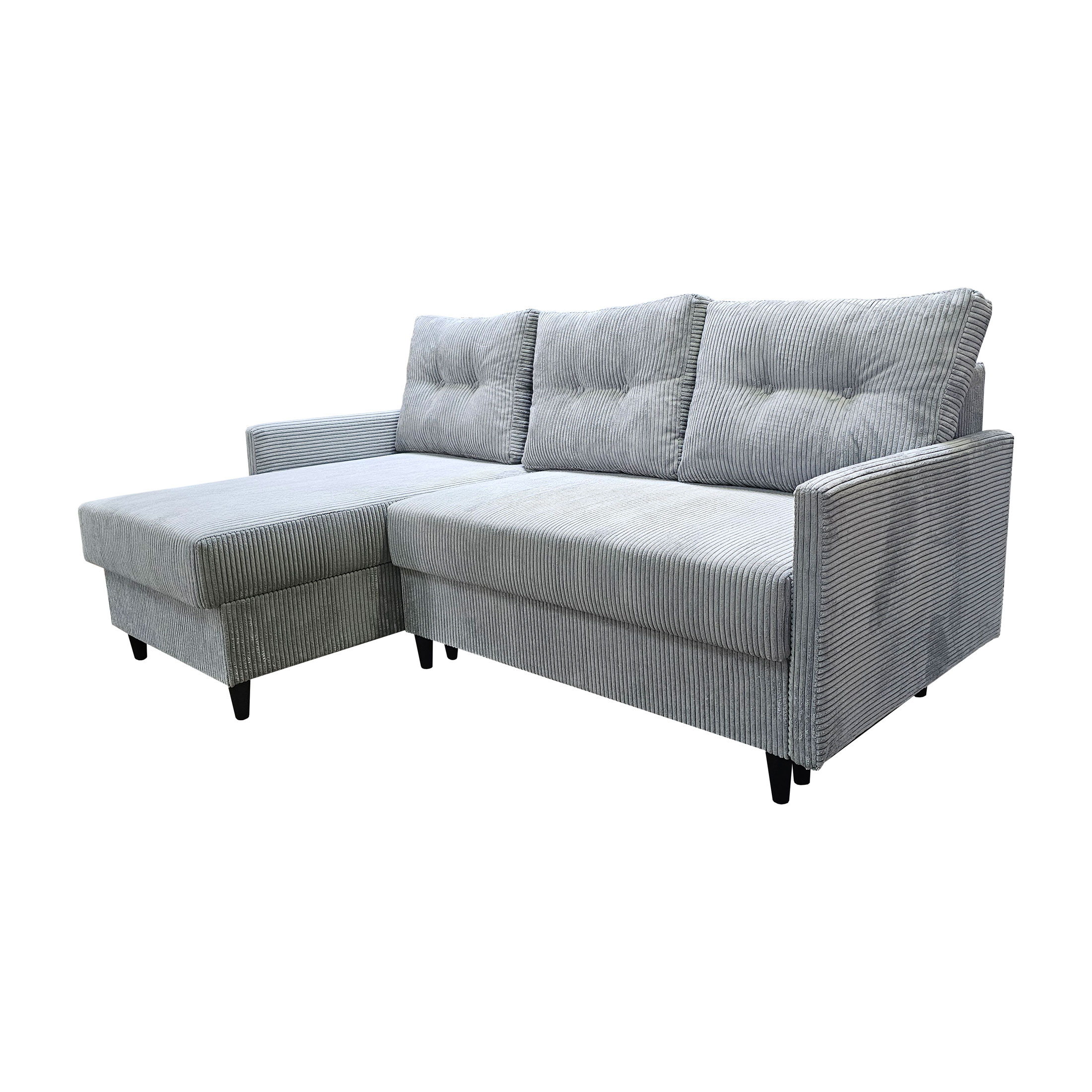 Narożnik dwustronny skandynawski sztruks popielaty - obrazek 6