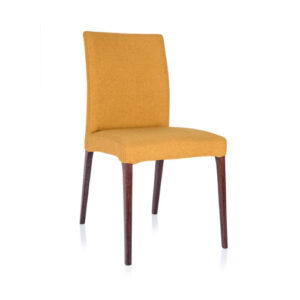 Krzesło 047 żółte z brązowymi nogami