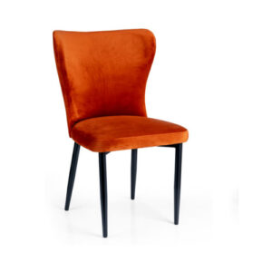 Krzesło 045 pomarańczowe z metalowymi nogami fotelik
