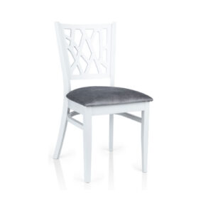Krzesło 050 białe z szarym siedziskiem