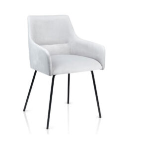 Krzesło 146 popielate z podłokietnikiem na metalowych nogach